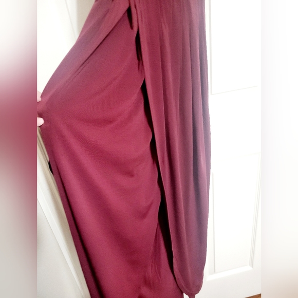 NWOT VENUS BURGUNDY DRAPE DRESS - Picture 8 of 8